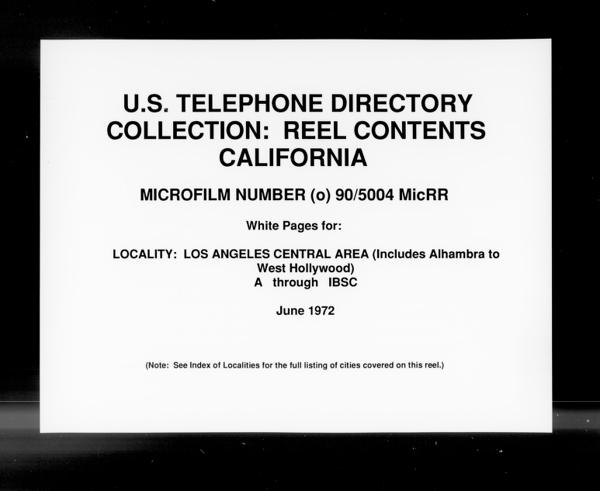 California - White Pages - los Angeles Central Area - June a through ISBC — No identificado