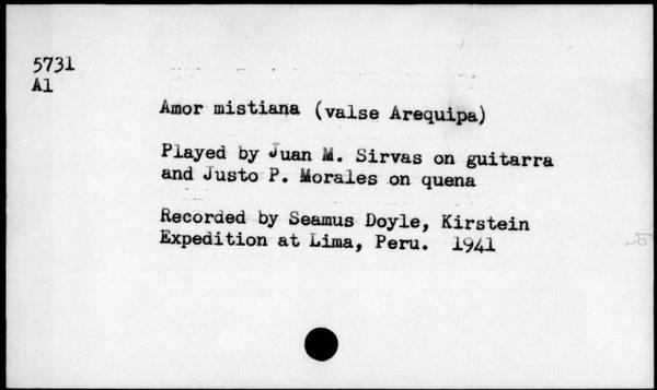 Amor mistiana (valse Arequipa) — No identificado