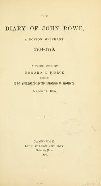 El diario de John Rowe — No identificado