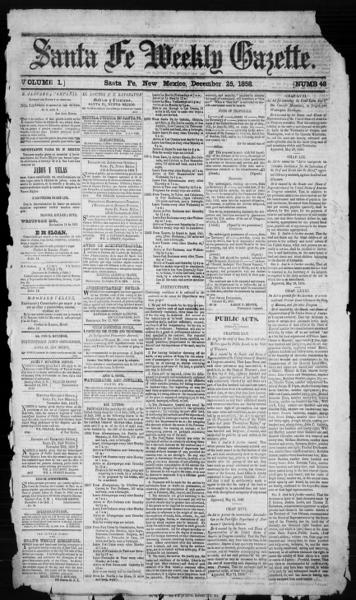 Santa Fe weekly gazette (Santa Fe, N.M.), December 25 — No identificado