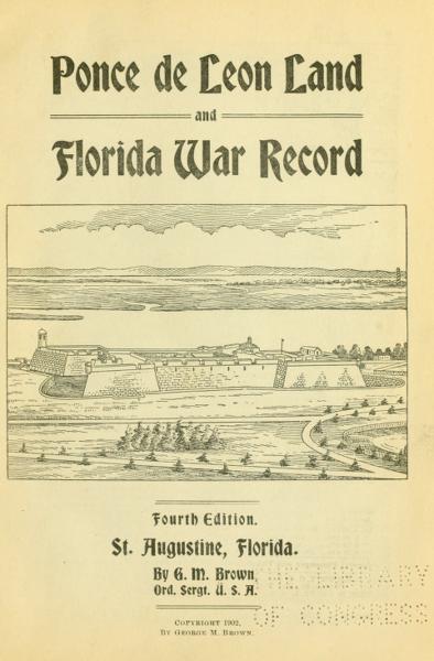 Ponce de Leon land and Florida war record — No identificado