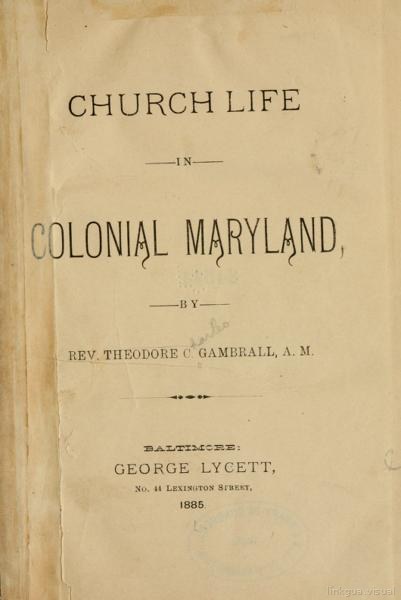 Church life in colonial Maryland — No identificado