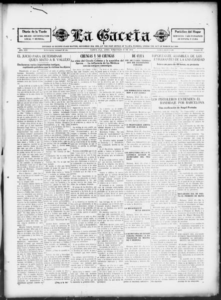 La gaceta (Tampa, Fla.), April 25 — No identificado