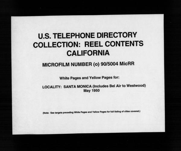 California - White Pages and Yellow Pages - Santa Monica - May — No identificado