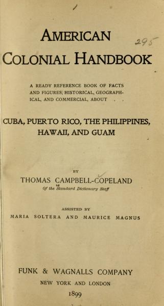 American colonial handbook: a ready reference book of facts and figures — No identificado