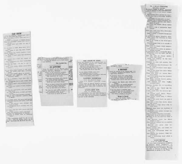 Blackwell Family Papers: Alice Stone Blackwell Papers, 1848-1957; Subject File, 1870-1957; Spanish-American poems translated by Blackwell; of — No identificado