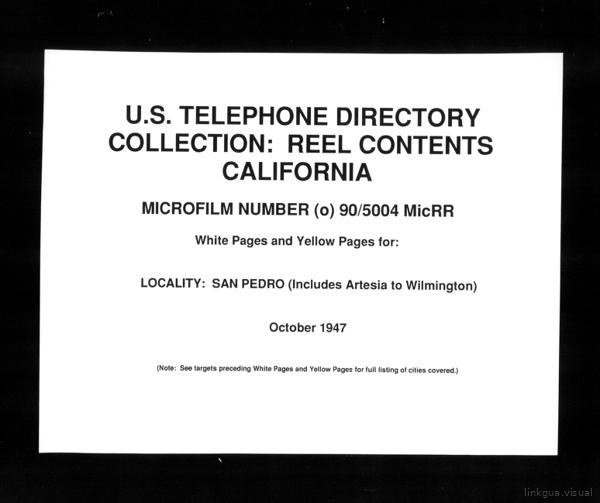 California - White Pages and Yellow Pages - San Pedro - October — No identificado