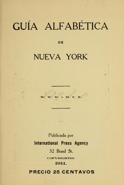 Guía alfabética de Nueva York — No identificado