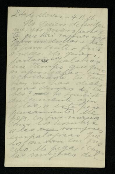 Letter from Gabriela Mistral, March 14, 1915, Santiago Chile, to Manuel Magallanes Moure, Concepción, Chile — No identificado