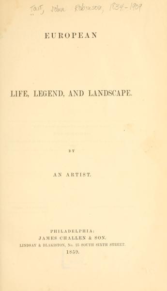 European life, legend, and landscape — No identificado
