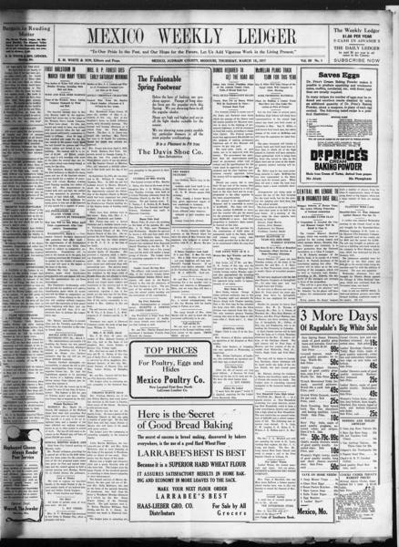 Mexico weekly ledger (Mexico, Mo.), March 15 — No identificado