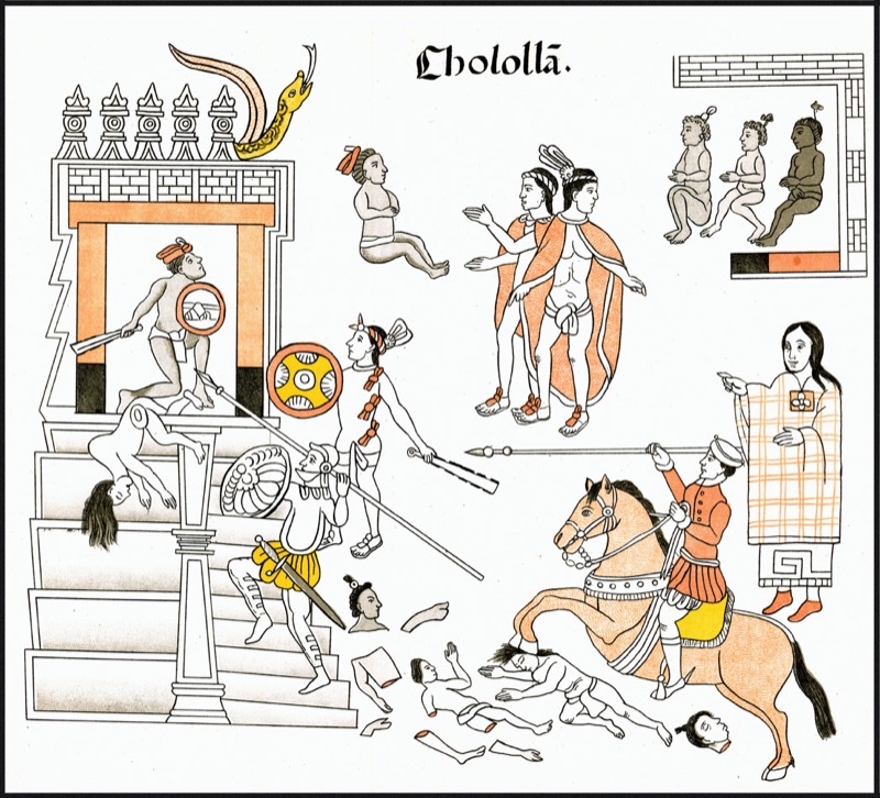 Matanza de cholula por conquistadores españoles lienzo de tl