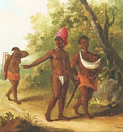 Familia de Caribes negros en San Vicente — Agostino Brunias
