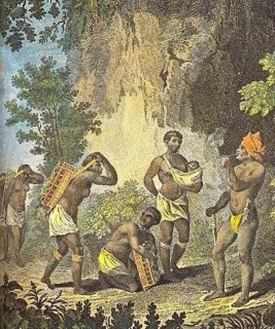 Chatoyer, el jefe de los caribes negros en San Vicente (coloreado) — Agostino Brunias