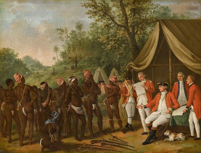 Sir William Young negociando un tratado con los caribes negros en la isla de San Vicente — Agostino Brunias