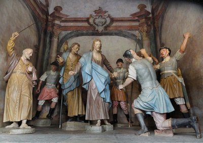 Aleijadinho - Prisão de Jesus - Jesus restaura a orelha de Malco - Santuário do Bom Jesus de Matosinhos - Congonhas — Antônio Francisco Lisboa "Aleijadinho"