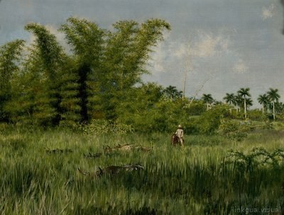 Menocal paisaje con Ca As Bravas y Ganado — Armando Garcia Menocal