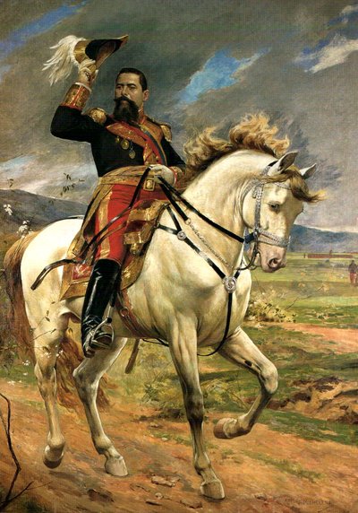 Maximiliano I a caballo — Arturo Michelena