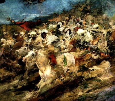 La carga de los beduinos — Arturo Michelena