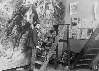 In his studio WB cut version — Arturo Michelena