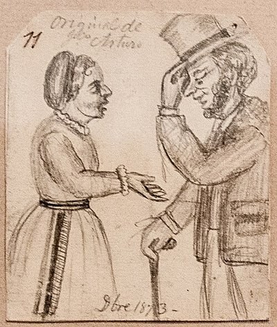 Dama y caballero con sombrero