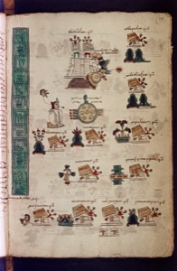Códice Selden — (Bodleian Library): Representación de tributos y ofrendas aztecas — Anónimo mixteco