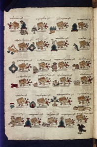Códice Prehispánico — Con escritura pictográfica y glifos — Anónimo mixteco