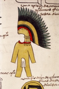 Figura con Penacho y Atuendo Ceremonial Azteca — Anónimo mixteco