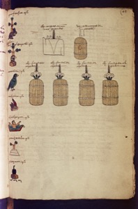 Ilustración de jaulas para aves y posibles artefactos — Anónimo mixteco