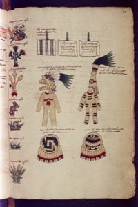Figuras y glifos de posible significado ritual o mitológico — Anónimo mixteco