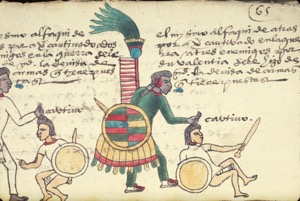Guerreros mexicas en batalla — Anónimo mixteco