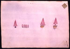 Navegación por el Río de la Plata, posible ilustración temprana — Anónimo novohispano (Códice Kingsborough)
