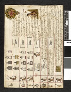 Página de un códice histórico con diagramas y texto — Anónimo novohispano (Códice Kingsborough)