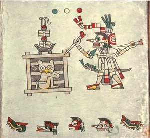 Códice Mexica — Con figura y animales — Tlacuilo anónimo, tradición mixteca-puebla (Códice Laud)
