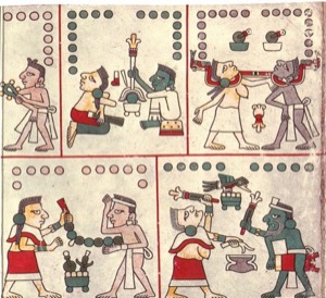 Códice Laud: — Escenas Ritual y Sacrificio — Tlacuilo anónimo, tradición mixteca-puebla (Códice Laud)