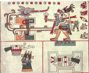 Códice Laud: — Escena Mitológica y Ritual — Tlacuilo anónimo, tradición mixteca-puebla (Códice Laud)
