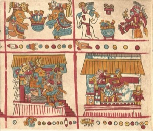 Páginas de un Códice Indígena de América — Tlacuilo anónimo, tradición mixteca-puebla (Códice Vaticanus B)