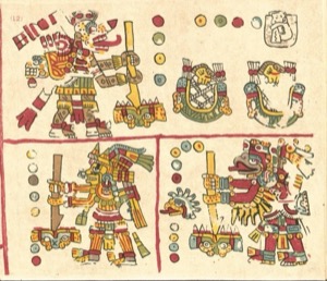 Páginas de Códice con figuras antropomorfas y zoomorfas — Tlacuilo anónimo, tradición mixteca-puebla (Códice Vaticanus B)