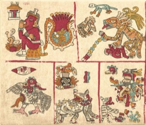Códice Maya: — Escenas Mitológicas y Figuras Antropomorfas — Tlacuilo anónimo, tradición mixteca-puebla (Códice Vaticanus B)