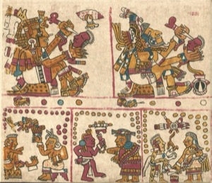 Páginas de un Códice Mexicano Prehispánico — Tlacuilo anónimo, tradición mixteca-puebla (Códice Vaticanus B)