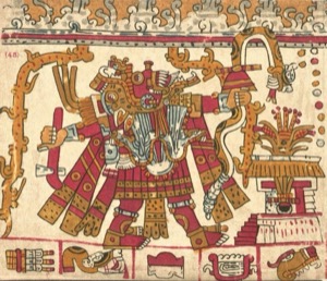 Figura mitológica azteca en códice — Tlacuilo anónimo, tradición mixteca-puebla (Códice Vaticanus B)