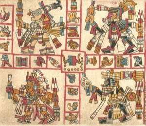 Códice Mexica — Con figuras divinas y guerreros — Tlacuilo anónimo, tradición mixteca-puebla (Códice Vaticanus B)
