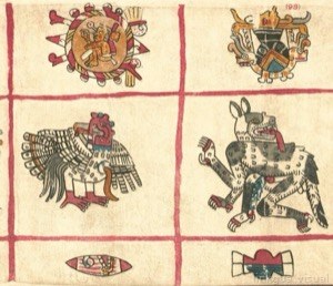 Códice prehispánico: Deidades y figuras zoomorfas