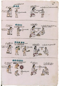 Códice Mendoza: — Representación de actividades y tributos — Anónimo tlacuilo mexica (Códice Mendoza)