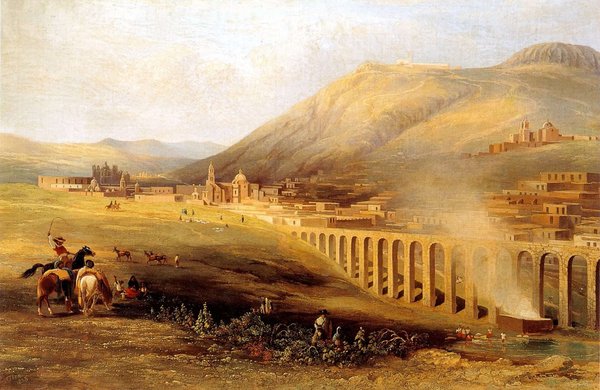 Acueducto y ciudad colonial con iglesias — Daniel Thomas Egerton