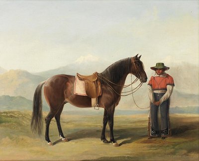 Retrato de un ranchero con el caballo de Egerton (México, 1833) — Daniel Thomas Egerton
