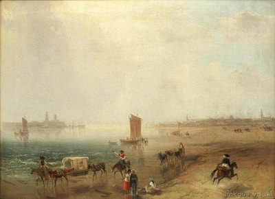 Vista de ciudad con barcos en la bahía