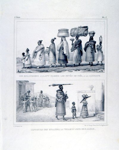 Mulata a caminho do sítio para as festas de Natal — Jean-Baptiste Debret