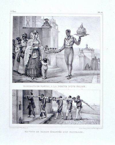Vendedor de flores na porta de uma igreja — Jean-Baptiste Debret