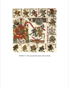 Calendario Azteca: el Sol y la Luna con Aves — Anónimo mesoamericano
